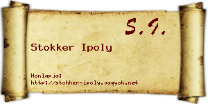 Stokker Ipoly névjegykártya